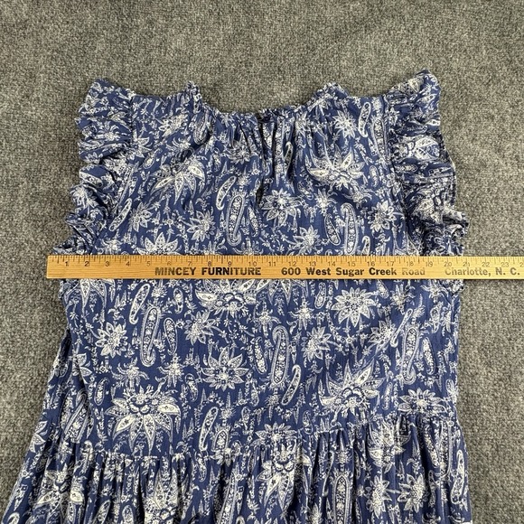 Ann Taylor Dress Women L Blue Floral Boho Cottagecore Romantic‎ Feminine Fairy - Picture 10 of 15